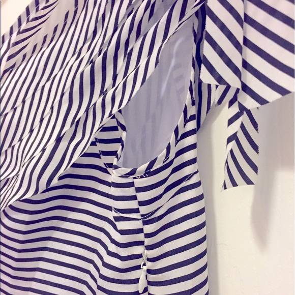 BCBG 100% Silk One Shoulder Ruffle Top - Picture 3 of 4